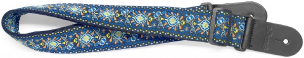 Stagg geweven gitaarband met blauw Jimi-patroon