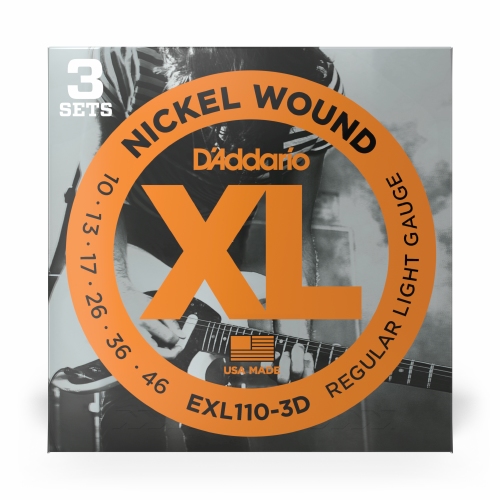 D'Addario XL Nickel Round Wound EXL-110 3 PACK