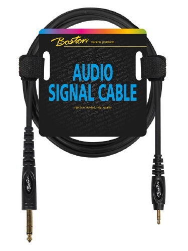 Boston audio signal cable, 3.5mm jack stereo to 6.3mm jack stereo 0,75 meter